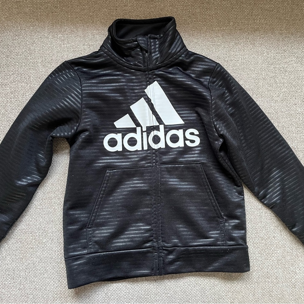 Black Adidas zip up jacket 3T